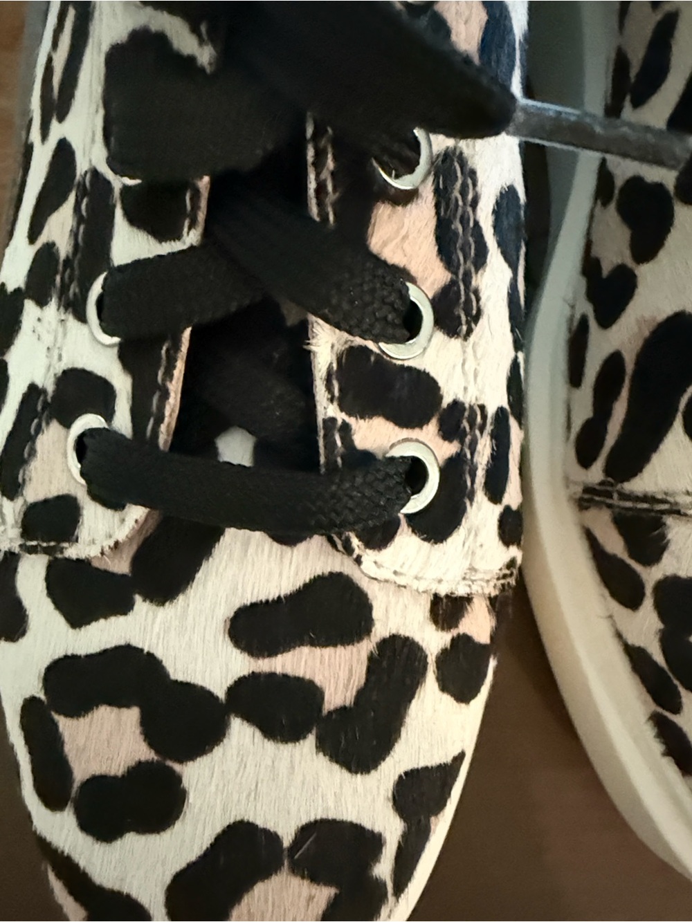 Paolo Black and White Leopard Print Sneakers - Picture 2 of 8